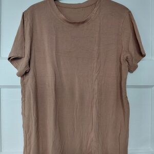 Casual Brown Short Sleeve Tee
